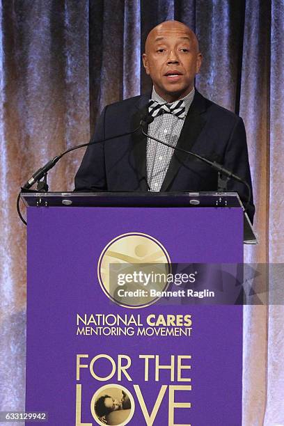 Russell Simmons speaks during the National CARES Mentoring Movements 2nd Annual 'For the Love of Our Children' Gala at Cipriani 42nd Street on...