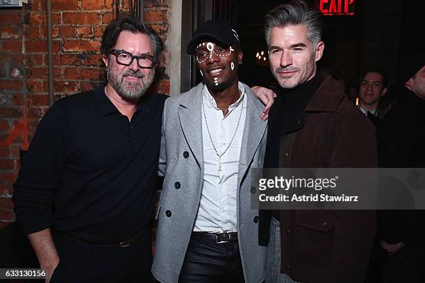 Billy Reid, Young Paris and Eric Rutherford attend the Billy Reid Autumn/Winter 2017 show at The Cellar at The Beekman on January 30, 2017 in New...