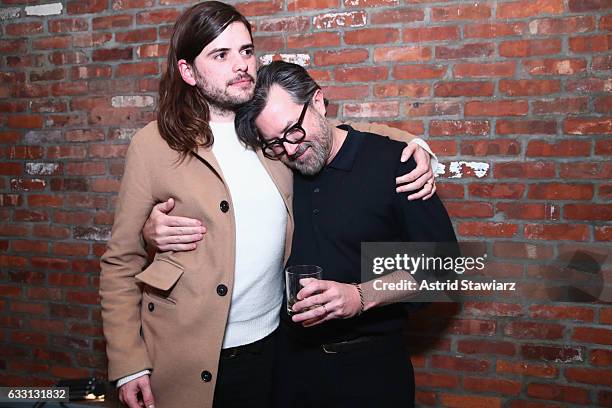 Musician Winston Marshall and Billy Reid attend the Billy Reid Autumn/Winter 2017 Speakeasy at The Cellar at The Beekman on January 30, 2017 in New...