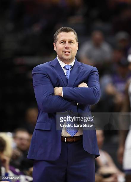 Head coach David Joerger of the Sacramento Kings stands on the court during their game against the Los Angeles Lakers at Golden 1 Center on December...