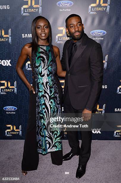 Anna Diop and Ashley Thomas attend the "24: LEGACY" premiere at Spring Studios on January 30, 2017 in New York City.