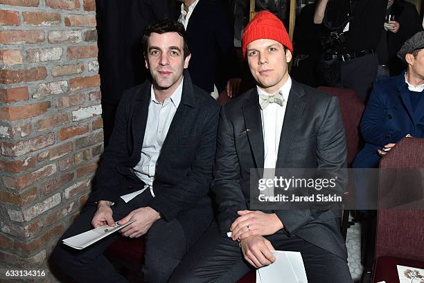 Novak and Jake Lacy attend Billy Reid - Front Row - NYFW: Men's at The Cellar at The Beekman on January 30, 2017 in New York City.