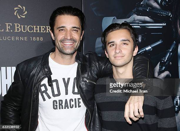 Gilles Marini and his son, Georges Marini arrive at the Los Angeles premiere of Summit Entertainment's "John Wick: Chapter Two" held at ArcLight...