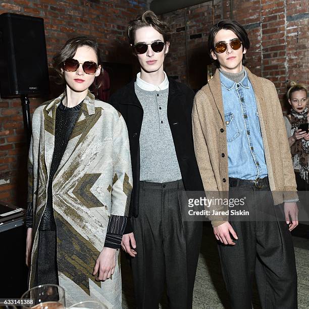 Models pose at Billy Reid - Backstage - NYFW: Men's at The Cellar at The Beekman on January 30, 2017 in New York City.