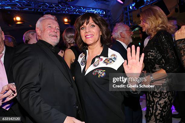 Wolfgang Kubicki and Birgit Schrowange dance during the Lambertz Monday Night 2017 at Alter Wartesaal on January 30, 2017 in Cologne, Germany.