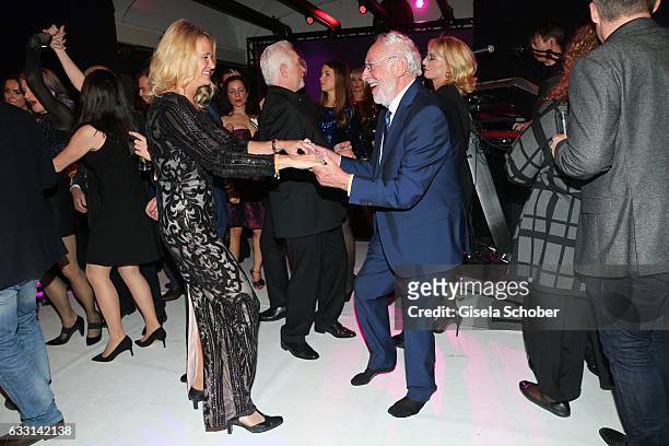 Dieter Hallervorden and his girlfriend Christiane Zander dance without shoes during the Lambertz Monday Night 2017 at Alter Wartesaal on January 30,...