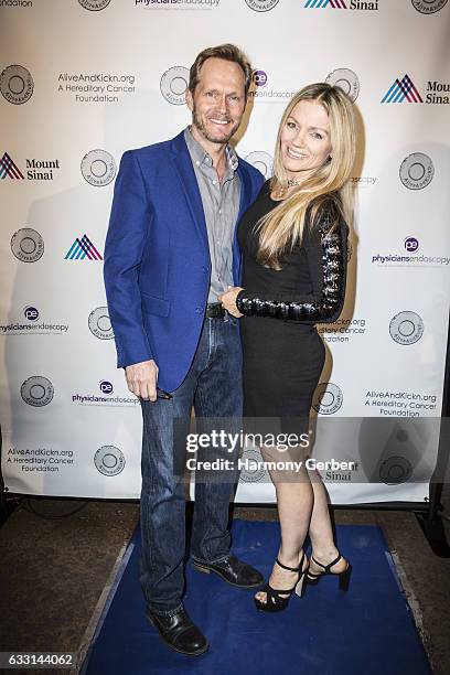 Tom Schanley and Lisa Jey Davis arrives to the 2017 Blues Genes Bash at Herb Alpert's Vibrato Grill & Jazz on January 30, 2017 in Los Angeles,...