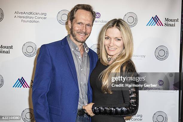 Tom Schanley and Lisa Jey Davis arrives to the 2017 Blues Genes Bash at Herb Alpert's Vibrato Grill & Jazz on January 30, 2017 in Los Angeles,...