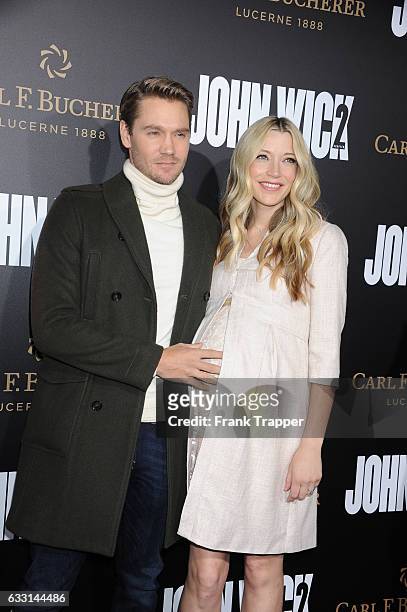 Actor Chad Michael Murray and wife/actress Sarah Roemer attend the premiere of Summit Entertainment's 'John Wick: Chapter Two' at ArcLight Hollywood...
