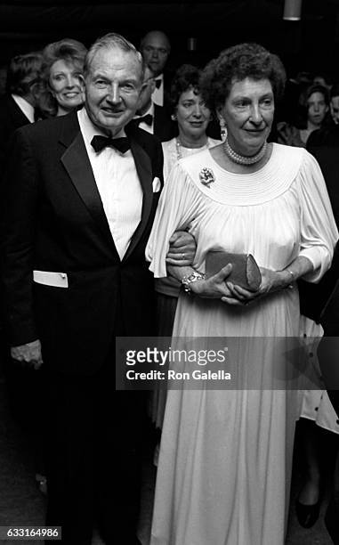 David Rockefeller and Peggy McGrath Rockefeller attend 70th Birthday Party for Malcolm Forbes on May 28, 1987 at Timberland Estate in Far Hills, New...
