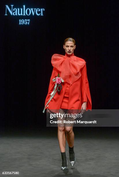 Laura Sanchez walks the runway at the Naulover show during the Barcelona 080 Fashion Week Autumn/Winter 2017 at Teatre Nacional de Catalunya on...