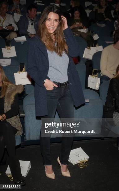 Laura Matamoros attends the front row of Naulover show during the Barcelona 080 Fashion Week Autumn/Winter 2017 at Teatre Nacional de Catalunya on...