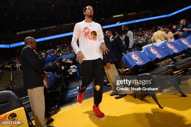 Shaun Livingston of the Golden State Warriors runs out before the game against the Los Angeles Clippers on January 28, 2017 at ORACLE Arena in...