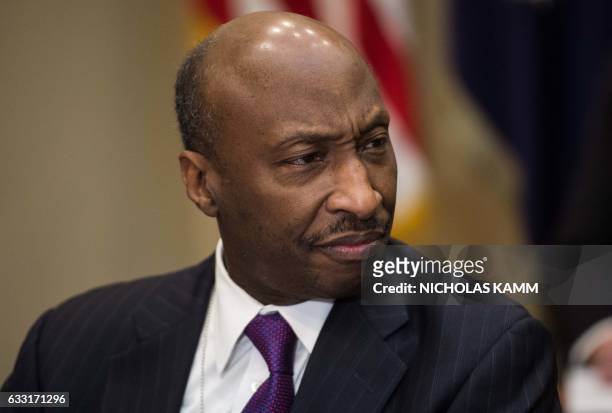 Kenneth Frazier, CEO of pharmaceutical company Merck, attends a meeting between US President Donald Trump and leaders of the pharmaceutical industry...