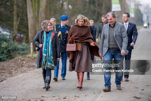 Queen Maxima visits the Windmill park Nijmegen-Betuwe in Nijmegen on January 31, 2017 in Nijmegen, The Netherlands. The park is an initiative owned...