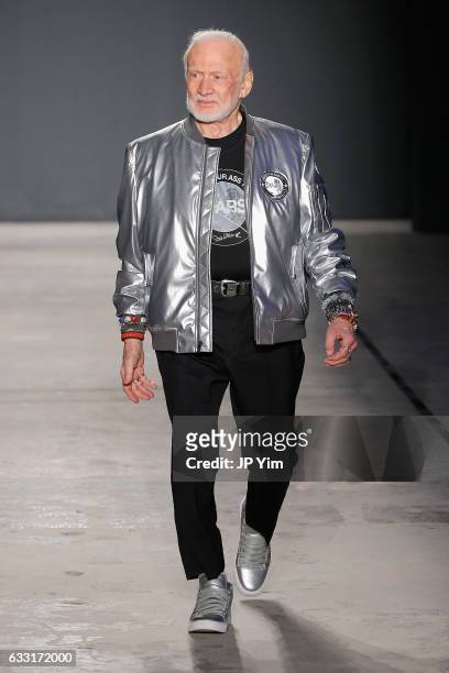 Buzz Aldrin walks the runway at the Nick Graham NYFW Men's F/W '17 show on January 31, 2017 in New York City.