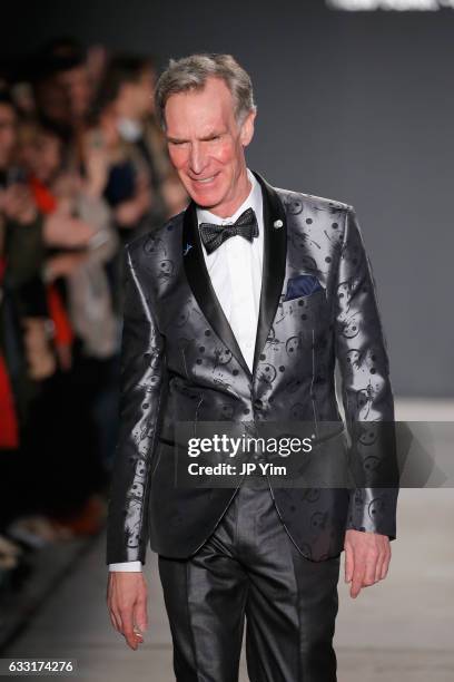 Bill Nye walks the runway at the Nick Graham NYFW Men's F/W '17 show on January 31, 2017 in New York City.