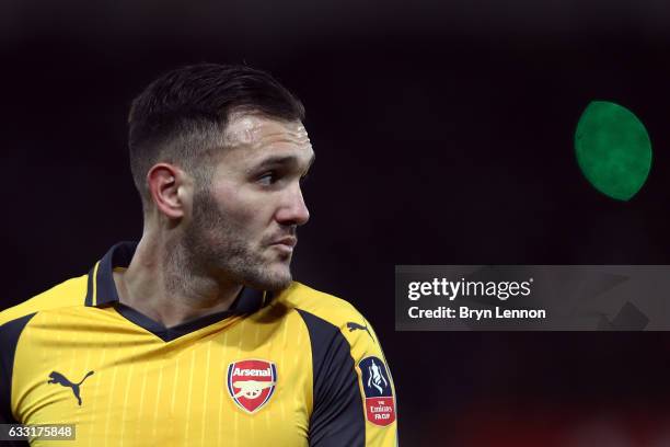 Lucas Perez of Arsenal looks on during the Emirates FA Cup Fourth Round match between Southampton and Arsenal at St Mary's Stadium on January 28,...