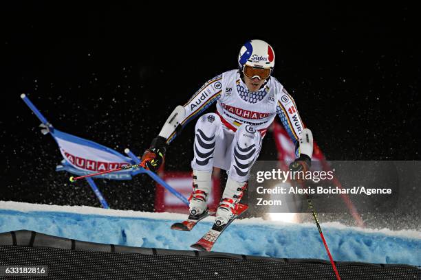 Linus Strasser of Germany takes 1st place during the Audi FIS Alpine Ski World Cup Men's and Women's Parallel Slalom City Event on January 31, 2017...