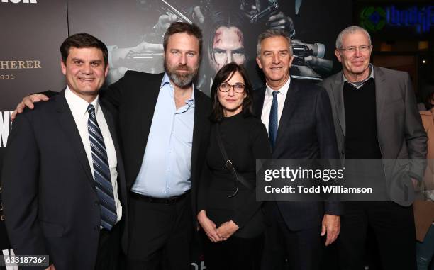 Jason Constantine, President of Acquisitions and Co-Productions of Lionsgate Motion Picture Group, Producer Basil Iwanyk, Lionsgate's Eda Kowan,...