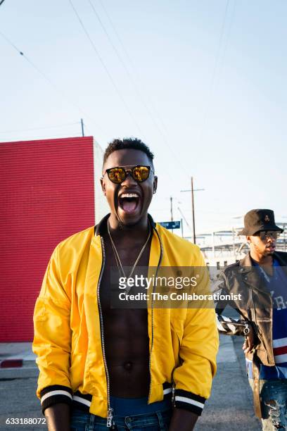 American professional basketball players for the Los Angeles Lakers Julius Randle and D'Angelo Russell are photographed for Bleacher Report on...