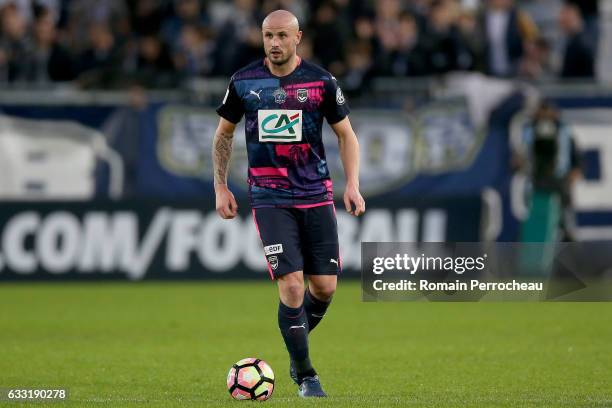 Nicolas Pallois of Bordeaux in action during a French cup match between Bordeaux and Dijon at stade Matmut Atlantique on January 31, 2017 in...