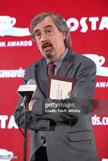 Sebastian Barry, Winner of the Costa Book of the Year for 'Days Without End' recieves his award at the Costa Book Of The Year Award 2016 at...