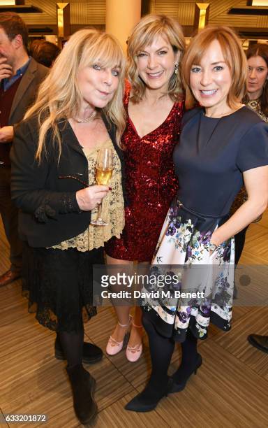 Helen Lederer, Penny Smith and Sian Williams attend the Costa Book Of The Year Award 2016 at Quaglino's on January 31, 2017 in London, United Kingdom.