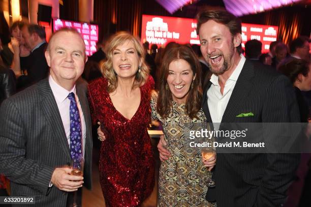 Ian Hislop, Penny Smith, Victoria Hislop and Vince Leigh attend the Costa Book Of The Year Award 2016 at Quaglino's on January 31, 2017 in London,...