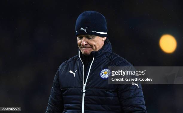 Claudio Ranieri, Manager of Leicester City shows his dejection after his side's defeat in the Premier League match between Burnley and Leicester City...
