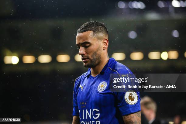 Dejected Danny Simpson of Leicester City walks off the pitch at full time during the Premier League match between Burnley and Leicester City at Turf...