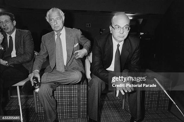 Italian industrialist and president of vehicle manufacturer, Fiat, Gianni Agnelli with Luciano Lama , General secretary of the Italian General...