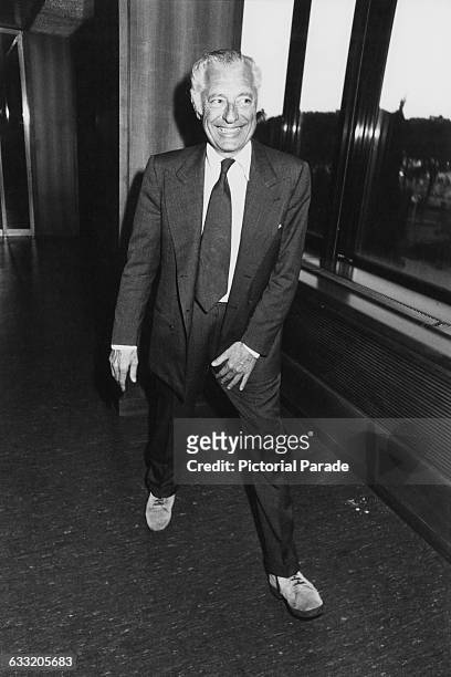 Italian industrialist Gianni Agnelli , president of vehicle manufacturer, Fiat, 1983.