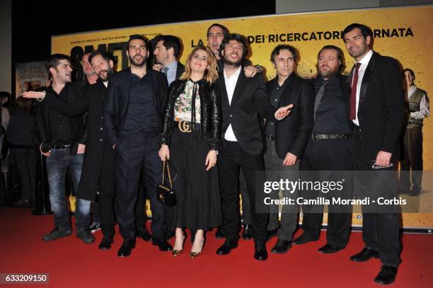 Libero DI Rienzo; Lorenzo Lavia;Edoardo Leo;Marco Bonini; Greta Scarano; Paolo Capitani; Sydney Sibilia; Valerio Aprea; Stefano Fresi attend a...