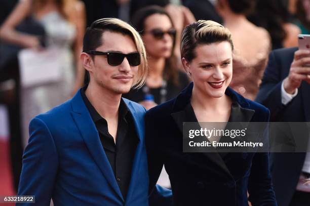 Musician Zach Villa and actress Evan Rachel Wood arrive at the 23rd annual Screen Actors Guild Awards at The Shrine Auditorium on January 29, 2017 in...