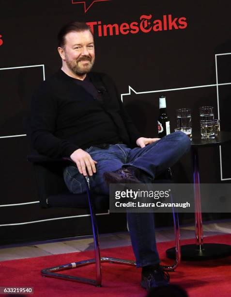 Ricky Gervais attends TimesTalk at TheTimesCenter on January 31, 2017 in New York City.