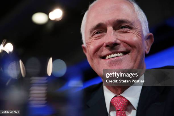 Malcolm Turnbull prepares to deliver his National Press Club address on February 1, 2017 in Canberra, Australia. Prime Minister Turnbull will lay out...