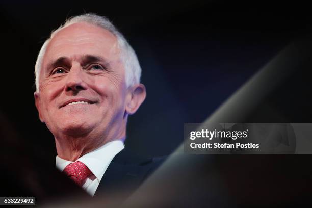 Malcolm Turnbull delivers his National Press Club address on February 1, 2017 in Canberra, Australia. Prime Minister Turnbull will lay out his 2017...