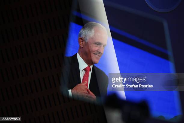 Malcolm Turnbull delivers his National Press Club address on February 1, 2017 in Canberra, Australia. Prime Minister Turnbull will lay out his 2017...