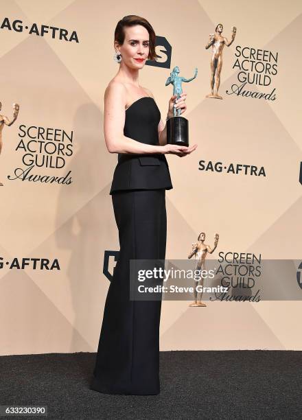 Sarah Paulson poses at the 23rd Annual Screen Actors Guild Awards at The Shrine Expo Hall on January 29, 2017 in Los Angeles, California.