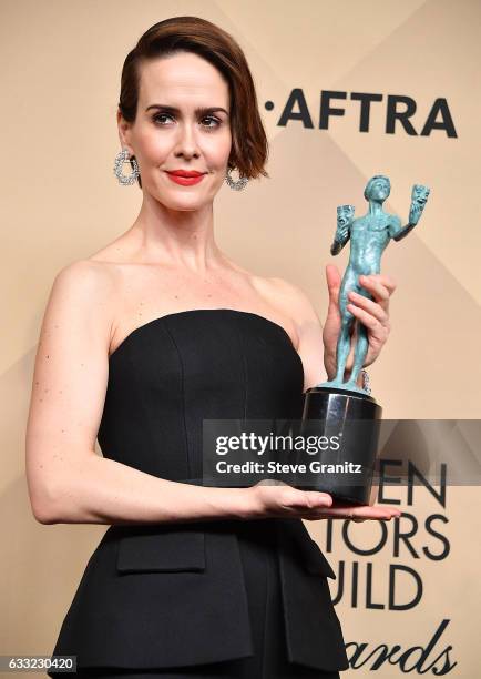 Sarah Paulson poses at the 23rd Annual Screen Actors Guild Awards at The Shrine Expo Hall on January 29, 2017 in Los Angeles, California.