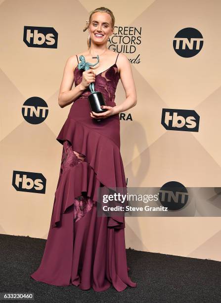 Taylor Schilling poses at the 23rd Annual Screen Actors Guild Awards at The Shrine Expo Hall on January 29, 2017 in Los Angeles, California.