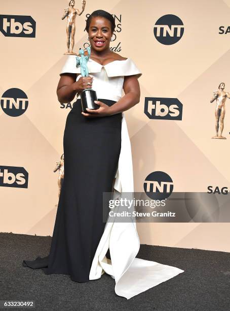 Uzo Aduba poses at the 23rd Annual Screen Actors Guild Awards at The Shrine Expo Hall on January 29, 2017 in Los Angeles, California.