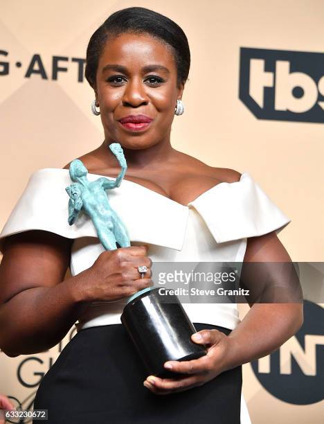 Uzo Aduba poses at the 23rd Annual Screen Actors Guild Awards at The Shrine Expo Hall on January 29, 2017 in Los Angeles, California.