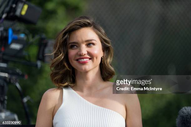 Supermodel Miranda Kerr attends 'Buick Super Bowl ad featuring the cascada and encore with football star Cam Newton and supermodel Miranda Kerr' on...