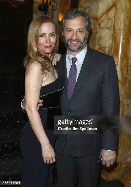 Actress Leslie Mann and producer Judd Apatow attend the screening after party for the Sony Pictures Classics' "The Comedian" hosted by The Cinema...