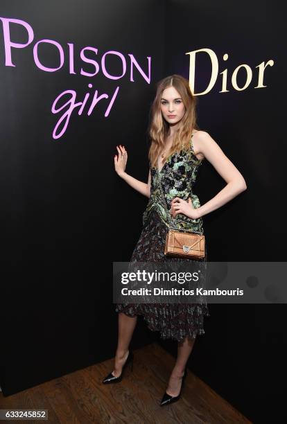 Model Laura Love attends NY Poison Club hosted by Dior with Camille Rowe on January 31, 2017 in New York City.