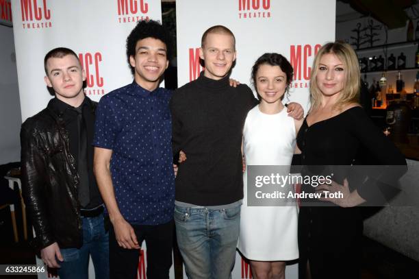 Jack DiFalco, Justice Smith, Lucas Hedges, Stefania LaVie Owen and Ari Graynor attend the "Yen" opening night after party at SushiSamba 7 on January...