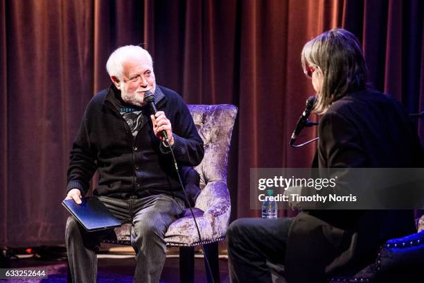 Ken Ehrlich and Scott Goldman speak during Icons of the Music Industy: Ken Ehrlich at The GRAMMY Museum on January 31, 2017 in Los Angeles,...