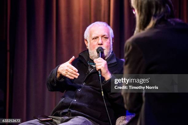 Ken Ehrlich and Scott Goldman speak during Icons of the Music Industy: Ken Ehrlich at The GRAMMY Museum on January 31, 2017 in Los Angeles,...